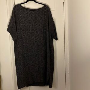 Eileen Fisher Dress XXL Graphite Morse Code Pattern